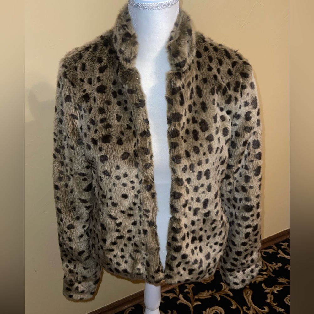 #579 Free People -Leopard Fur Coat - Size Small